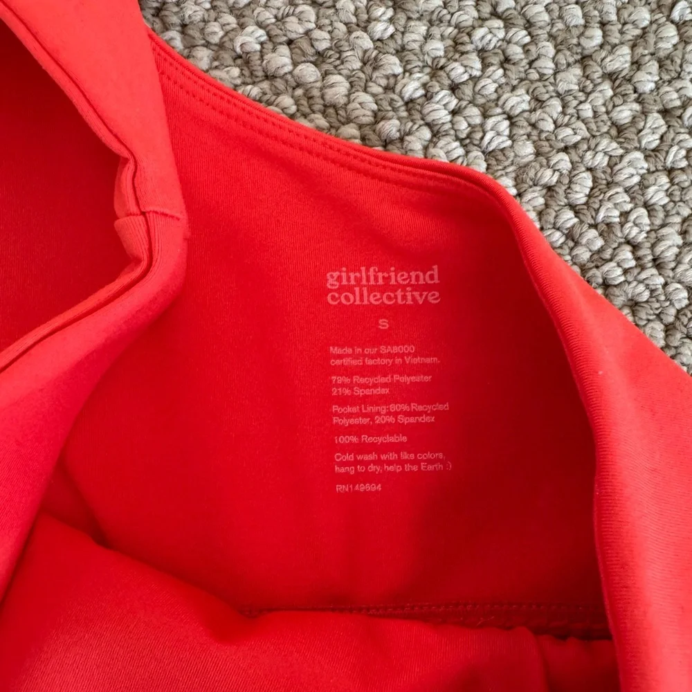 Girlfriend Collective One Shoulder Dress in Bright Orange - Picture 3 of 3